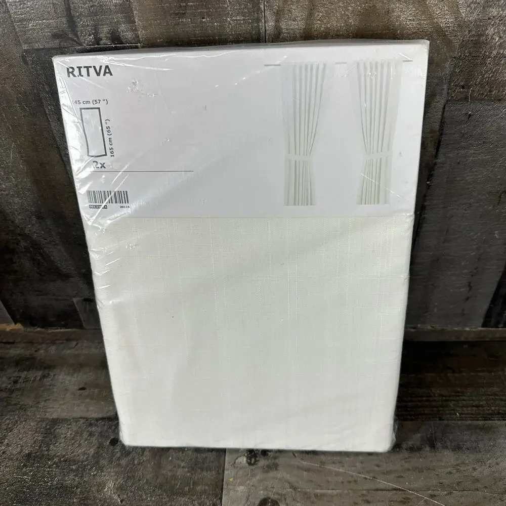 IKEA RITVA WHITE‎ PAIR CURTAINS [2 PANELS] 57